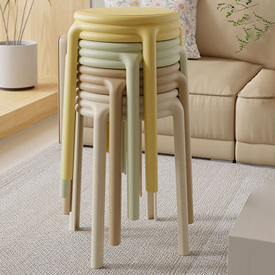 Contemporary Scandinavian Macaron Round Plastic Chair Stackable For Living Room