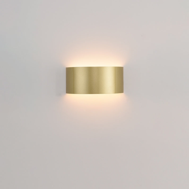 Modern Minimalist Half Round Iron LED Wall Sconce Lamp For Living Room