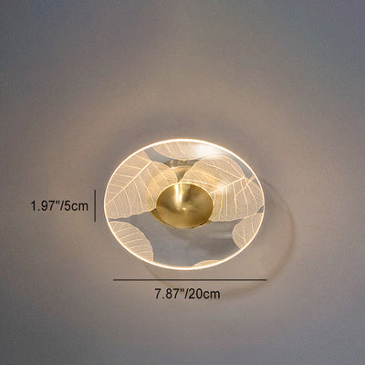 Modern Minimalist Round Flower Square Acrylic Metal LED Semi-Flush Mount Ceiling Light For Bedroom