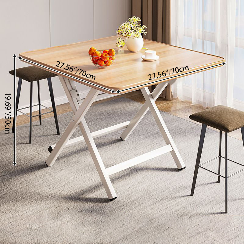 Modern Simple Square Density Plate Steel Pipe Dining Table For 4 Seats