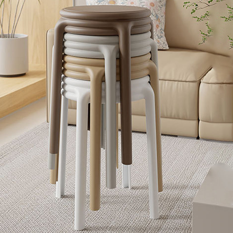 Contemporary Scandinavian Macaron Round Plastic Chair Stackable For Living Room