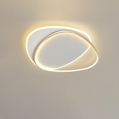 Modern Minimalist Triangle Oval Acrylic Iron LED Flush Mount Ceiling Light For Living Room