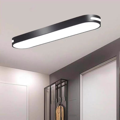 Modern Minimalist Elliptical Strip Iron Acrylic LED Flush Mount Ceiling Light For Hallway