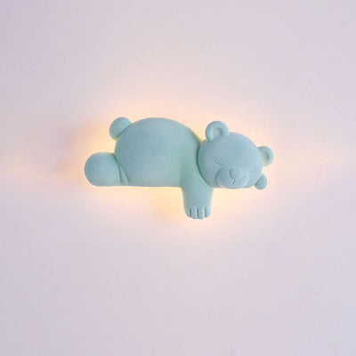 Contemporary Creative Cartoon Bear Acrylic LED Kids Wall Sconce Lamp For Bedroom