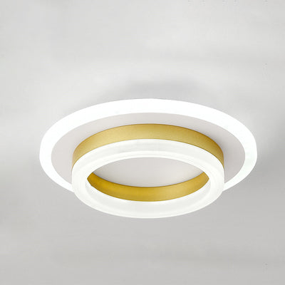 Modern Simplicity Acrylic Geometric Square Round Shade Hardware LED Flush Mount Ceiling Light For Living Room