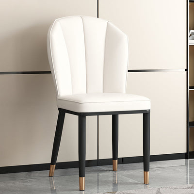 Modern Luxury Leather Carbon Steel Sponge Square Shell Dining Chair Backrest For Dining Room