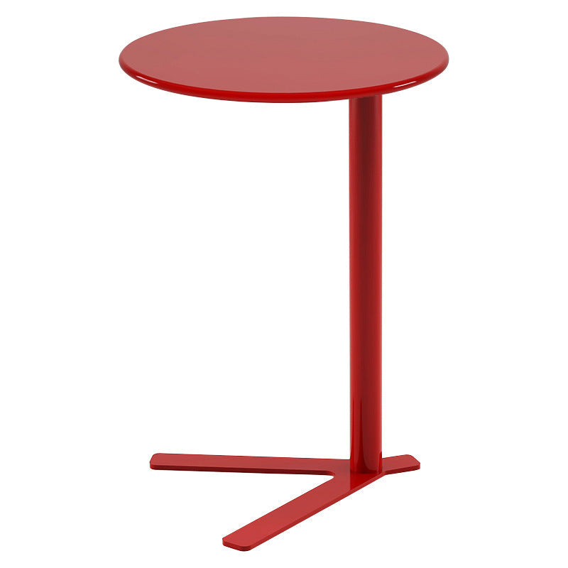 Contemporary Scandinavian Round V Base Iron End Table For Living Room