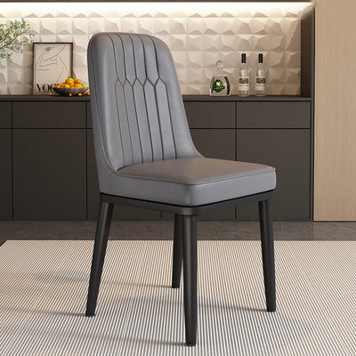 Contemporary Luxury Square PU Leather Upholstered Dining Chair Backrest For Dining Room