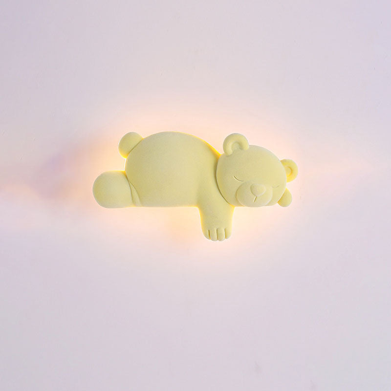 Contemporary Creative Cartoon Bear Acrylic LED Kids Wall Sconce Lamp For Bedroom