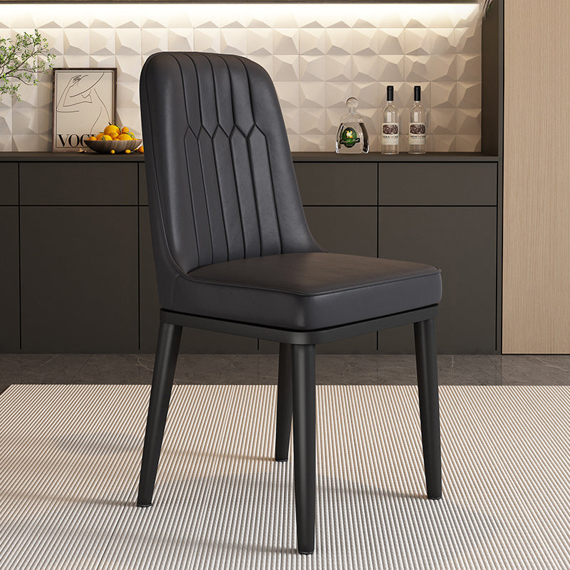 Contemporary Luxury Square PU Leather Upholstered Dining Chair Backrest For Dining Room