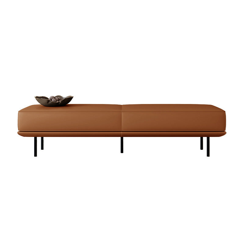 Modern Minimalist Rectangular Microfiber Leather Wood Carbon Steel Sponge End Of The Bed Low Stool Backless For Bedroom