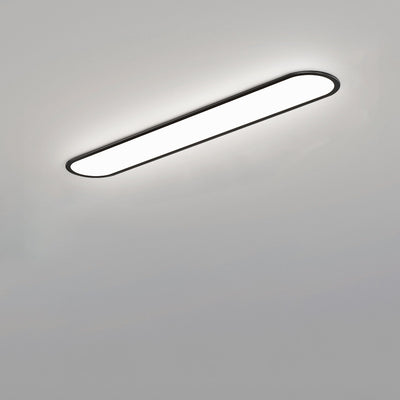 Modern Minimalist Iron Aluminum Acrylic Strip Elliptical LED Flush Mount Ceiling Light For Hallway