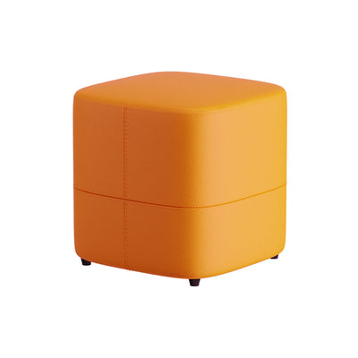 Modern Minimalist Square Microfiber Leather Solid Wood Low Stool Backless Armless For Living Room