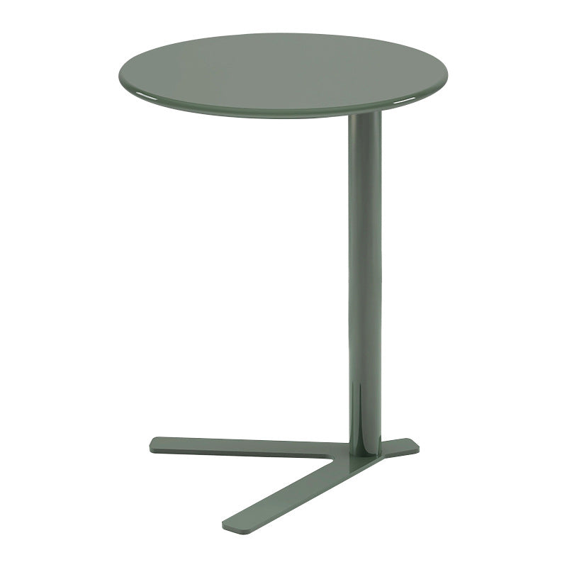 Contemporary Scandinavian Round V Base Iron End Table For Living Room