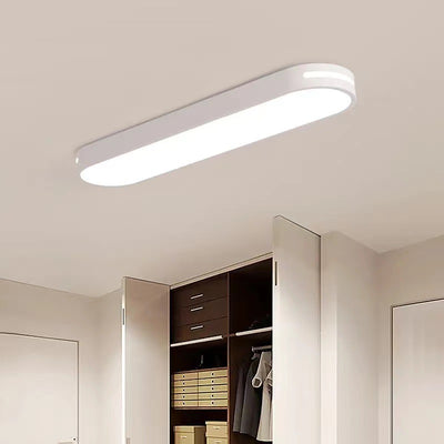 Modern Minimalist Elliptical Strip Iron Acrylic LED Flush Mount Ceiling Light For Hallway