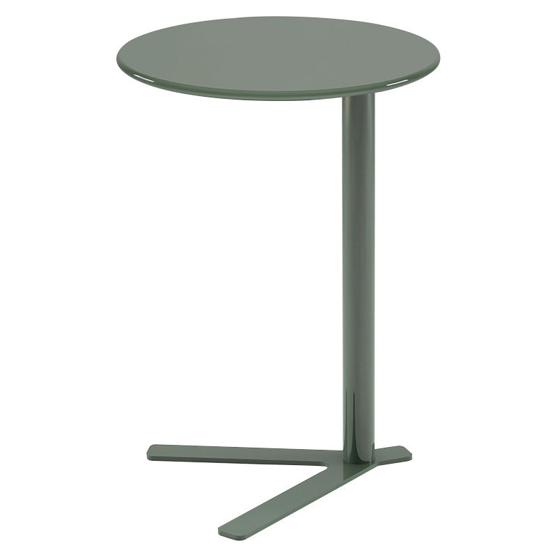 Contemporary Scandinavian Round V Base Iron End Table For Living Room