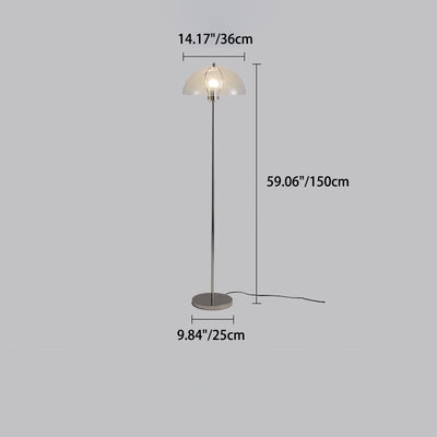 Modern Simplicity Half Round Long Acrylic Iron 1-Light Standing Floor Lamp For Living Room