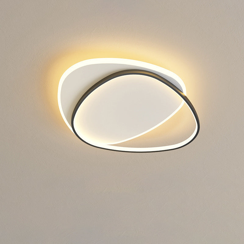 Modern Minimalist Triangle Oval Acrylic Iron LED Flush Mount Ceiling Light For Living Room