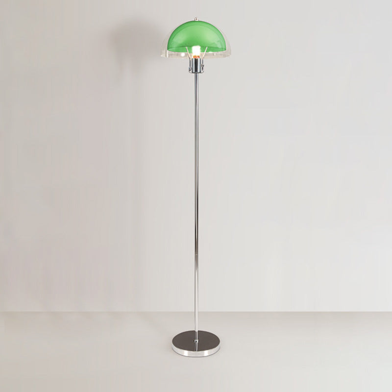 Modern Simplicity Half Round Long Acrylic Iron 1-Light Standing Floor Lamp For Living Room