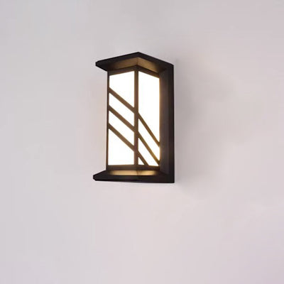 Modern Industrial Cuboid Aluminum Acrylic LED Waterproof Outdoor Wall Sconce Lamp For Outdoor Patio