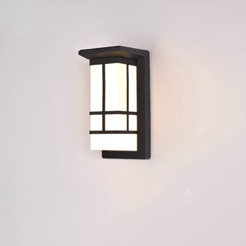 Modern Industrial Cuboid Aluminum Acrylic LED Waterproof Outdoor Wall Sconce Lamp For Outdoor Patio