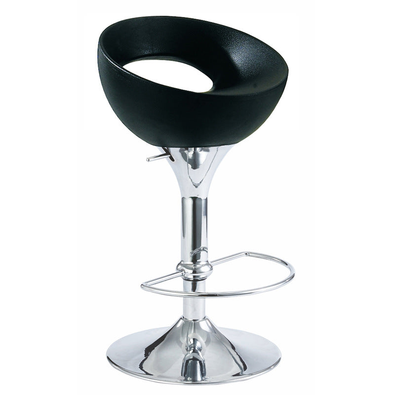 Modern Simplicity Iron ABS Round Bowl Hollowed Bar Stool Footrest Swivel For Kitchen