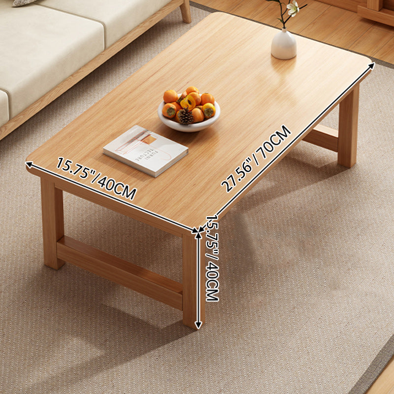 Modern Minimalist Foldable Rectangular Solid Wood Coffee Table For Living Room