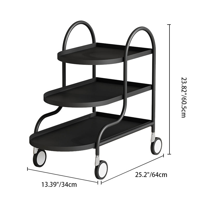 Mesa Auxiliar Rectangular de Acero Minimalista Moderna de 3 Niveles para Sala de Estar 