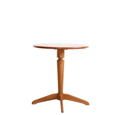 Contemporary Nordic Round Square Cherry Wood End Table 4-Leg For Living Room