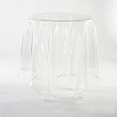 Contemporary Scandinavian Round Tablecloth Acrylic End Table For Living Room