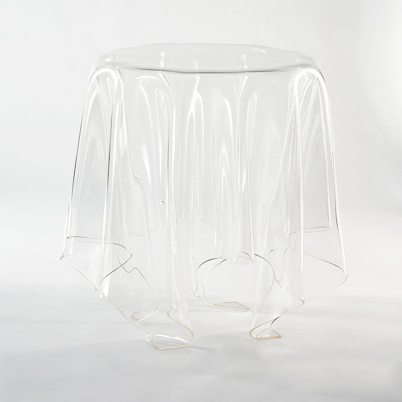 Contemporary Scandinavian Round Tablecloth Acrylic End Table For Living Room