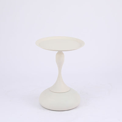 Modern Minimalist Round Orb Stone Stainless Steel Metal End Table 1-Tier For Living Room