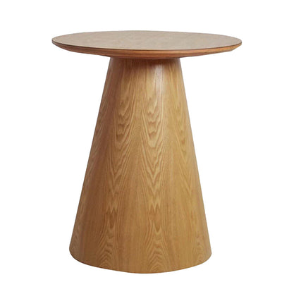 Modern Minimalist Round Tabletop Solid Wood White Ash Bark Coffee Table 1-Leg For Living Room