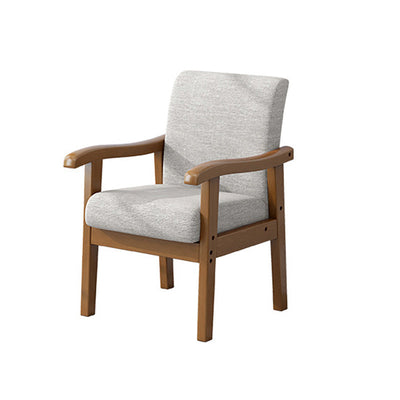 Modern Simplicity Rubber Wood Cotton And Linen Fabric Sponge Square Accent Chair & Table Set For Living Room