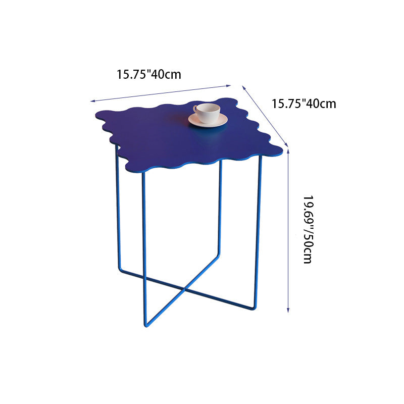 Modern Minimalist Round Square Rectangular Iron End Table 1-Tier For Living Room