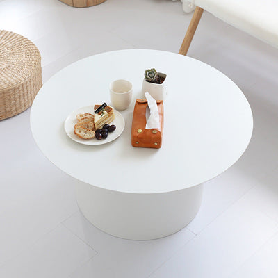 Modern Minimalist Round Cylinder Stainless Steel Coffee Table For Living Room