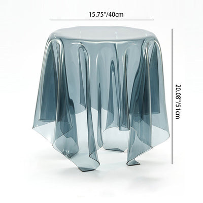 Contemporary Scandinavian Round Tablecloth Acrylic End Table For Living Room