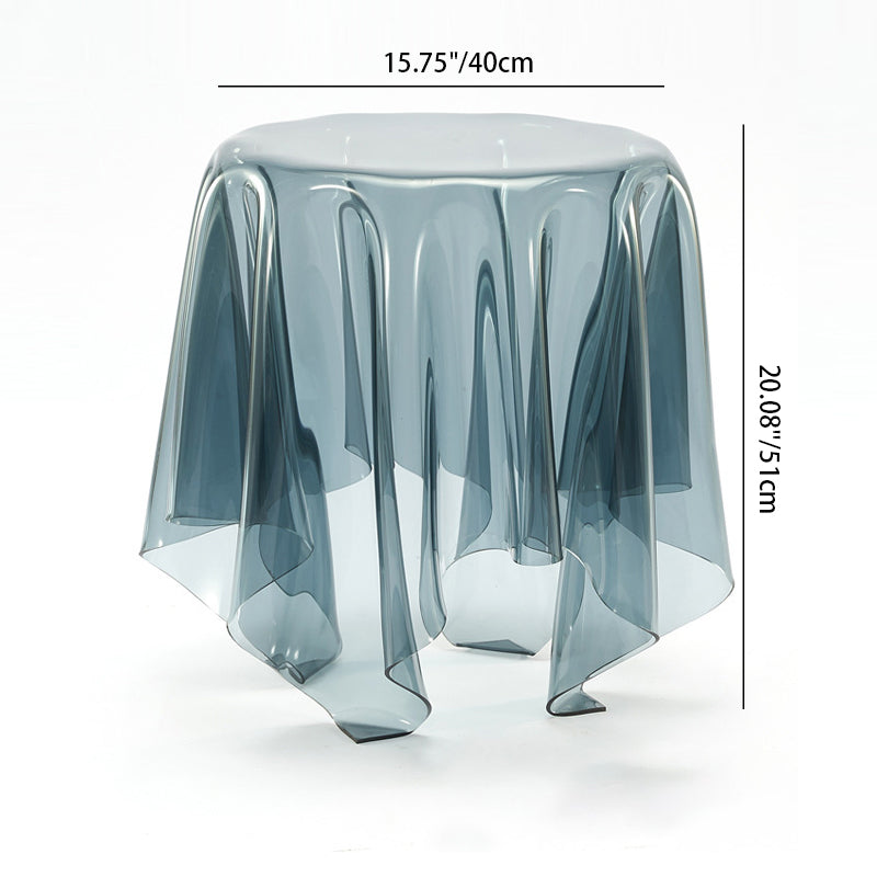 Contemporary Scandinavian Round Tablecloth Acrylic End Table For Living Room