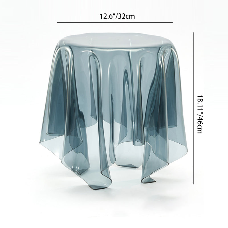 Contemporary Scandinavian Round Tablecloth Acrylic End Table For Living Room