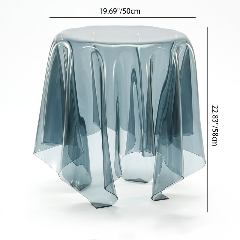 Contemporary Scandinavian Round Tablecloth Acrylic End Table For Living Room