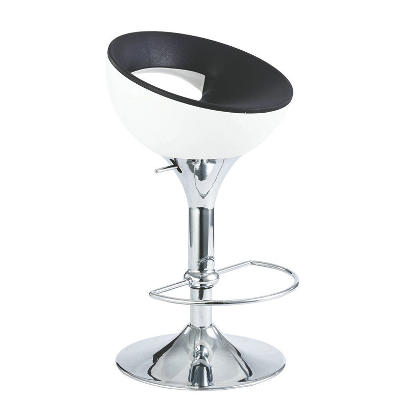 Modern Simplicity Iron ABS Round Bowl Hollowed Bar Stool Footrest Swivel For Kitchen