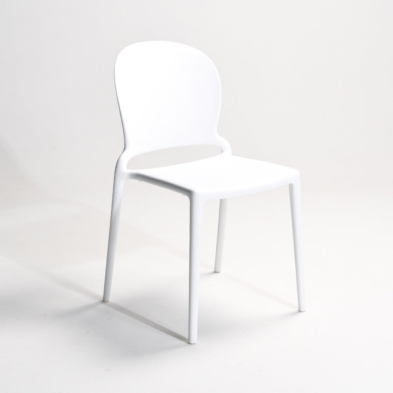 Contemporary Nordic Curved Square PP Dining Chair Backrest Armless For Dining Room