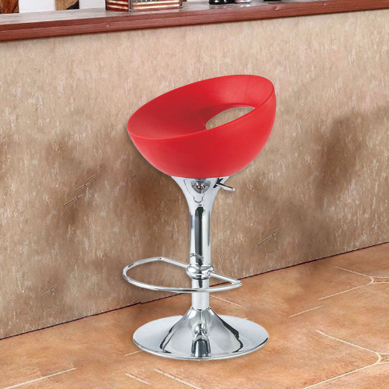 Modern Simplicity Iron ABS Round Bowl Hollowed Bar Stool Footrest Swivel For Kitchen