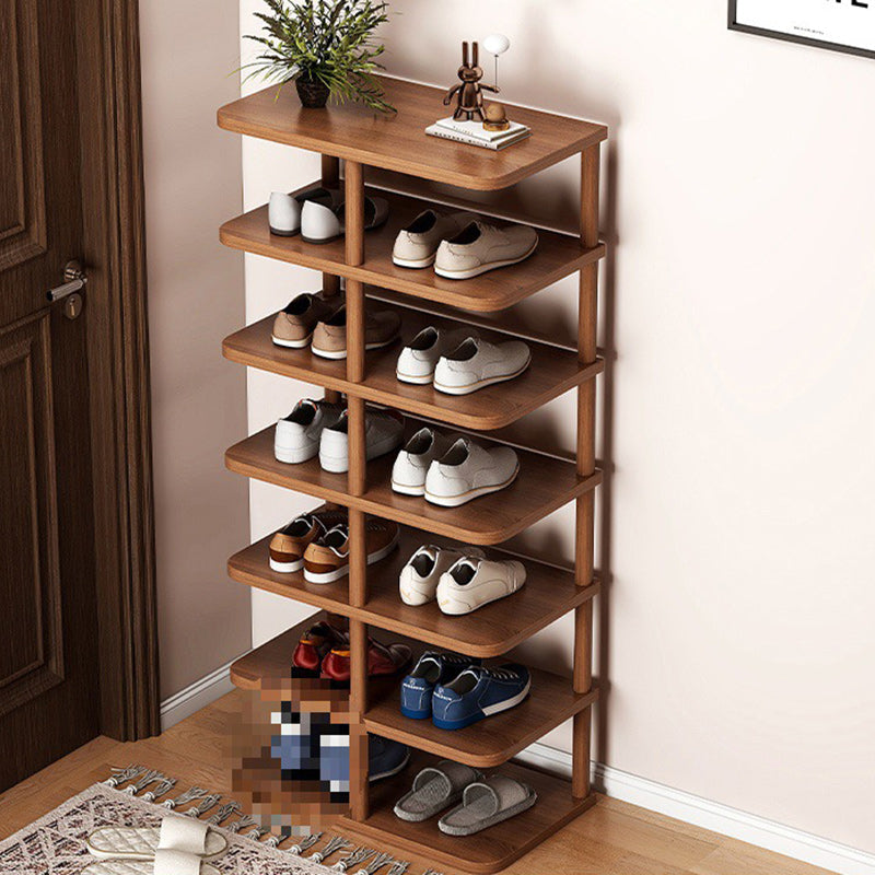 Modern Minimalist Rectangular Cylinder PVC Wood Shoe Storage 6/7 Tier For Entryways