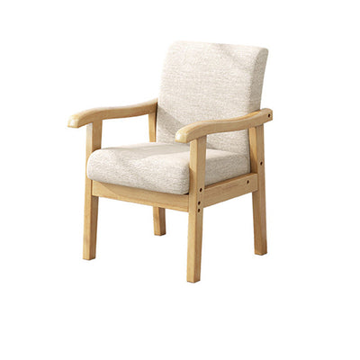 Modern Simplicity Rubber Wood Cotton And Linen Fabric Sponge Square Accent Chair & Table Set For Living Room