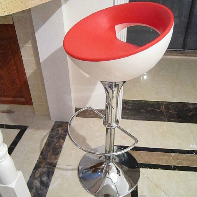 Modern Simplicity Iron ABS Round Bowl Hollowed Bar Stool Footrest Swivel For Kitchen