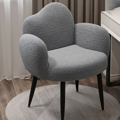 Contemporary Creative Round Upholstered Clouds Nylon Carbon Steel Vanity Stool Backrest For Bedroom