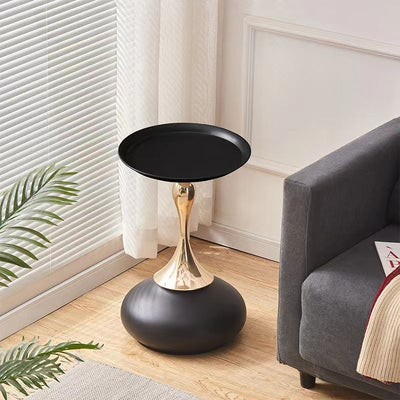 Modern Luxury Round Oval Base Metal Coffee Table For Living Room