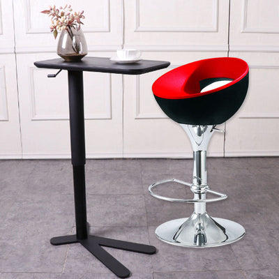 Modern Simplicity Iron ABS Round Bowl Hollowed Bar Stool Footrest Swivel For Kitchen