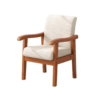 Modern Simplicity Rubber Wood Cotton And Linen Fabric Sponge Square Accent Chair & Table Set For Living Room